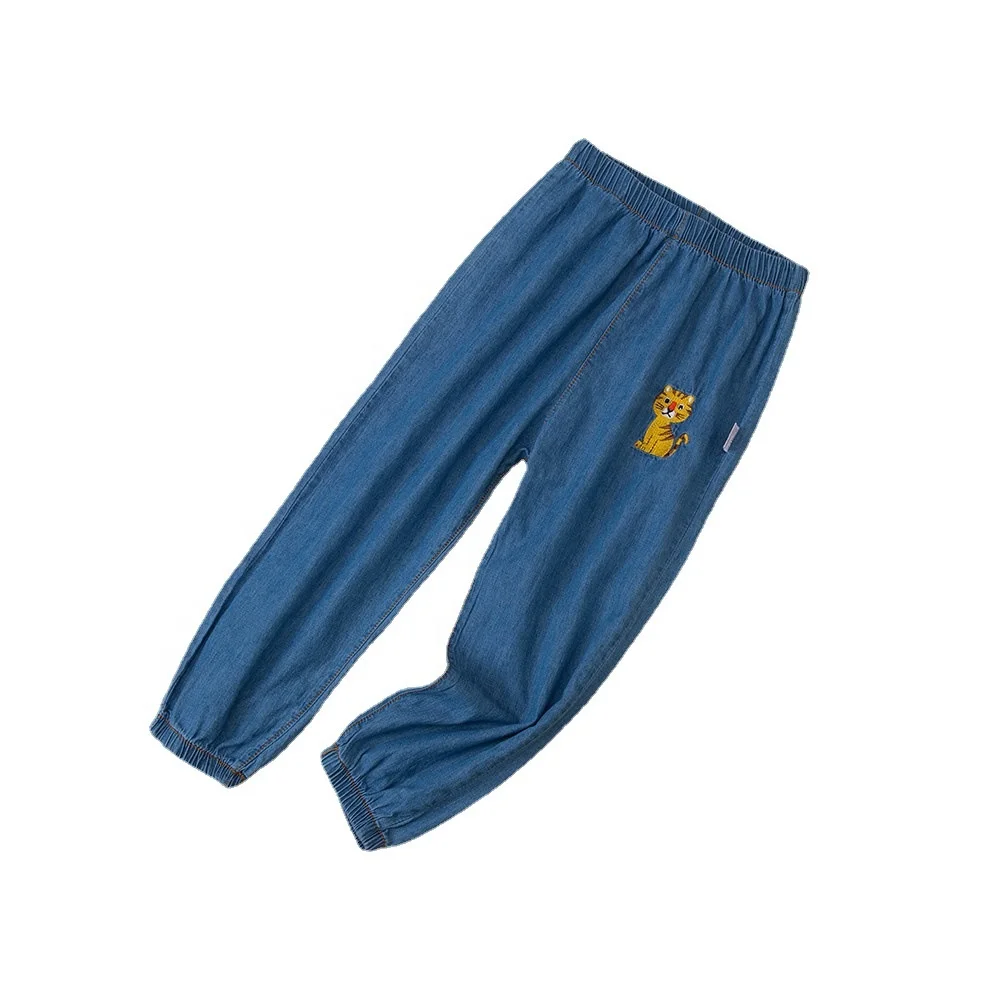 Летние модные противомоскитные Брюки и джинсы большого размера, Повседневные детские джинсы для мальчиков