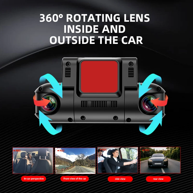 Full HD 1080P Dual Lens Wifi Dash Cam Recorder Car DVR Front and Inside Camera Video Wide Angle Dual Lens Small Dash Cam