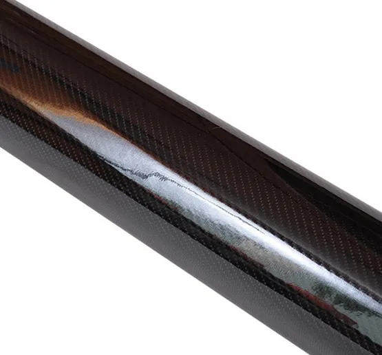 Waterproof Glossy Black 5D Carbon Fiber Vinyl Foil Film Car Wrap Roll Sticker Decal Auto Motorcycle Decorative Car Accessories