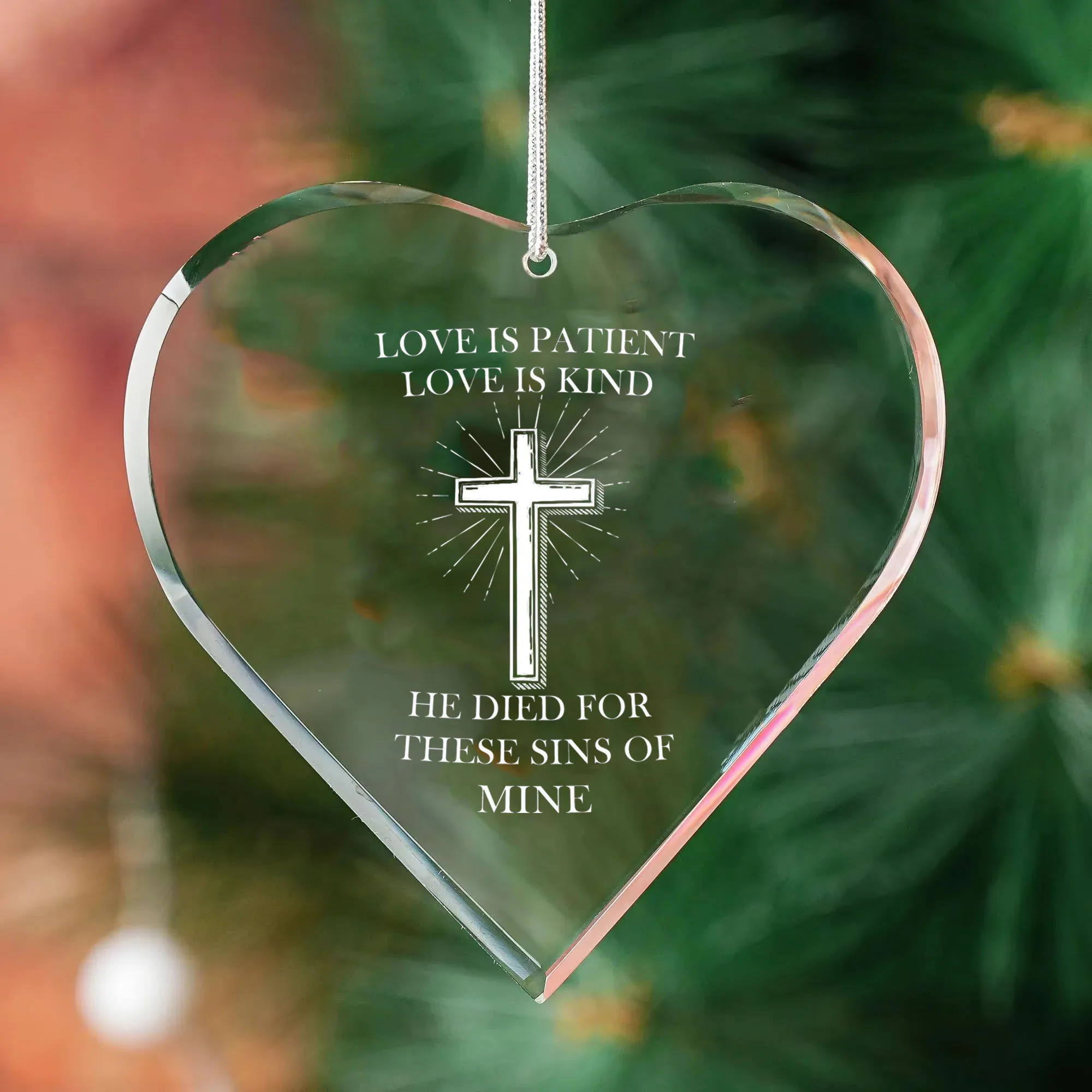 Factory Selling Wholesale BlankCustom Made Crystal Christmas Hanging Ornaments Decoration Gift Heart Shaped Glass Ornament