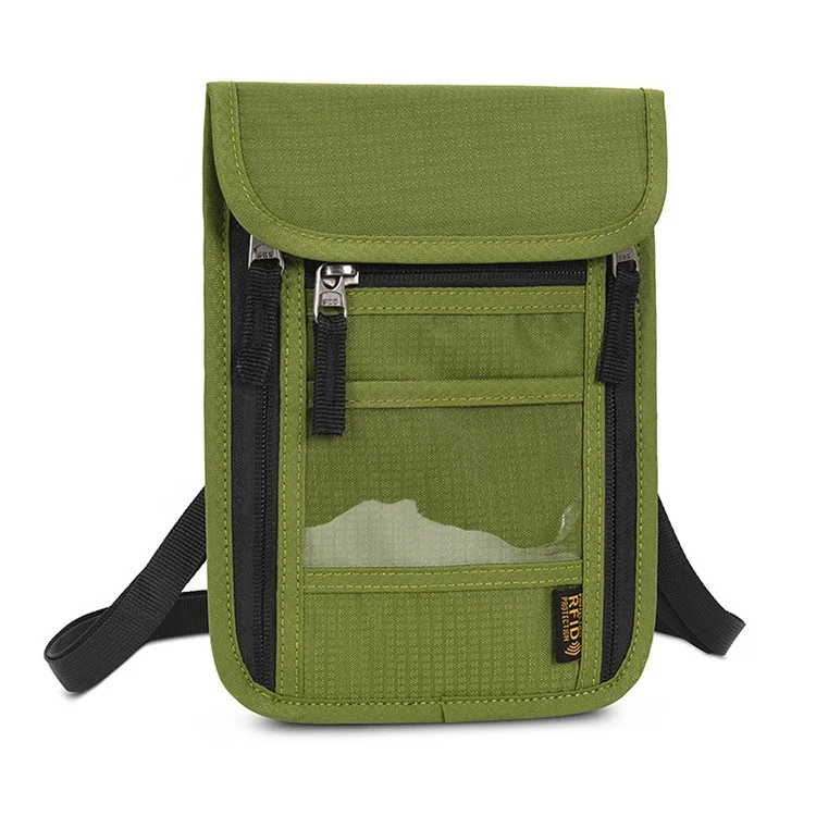 Travel Passport Holder Neck Nylon Passport Bag Waterproof Pocket Sling Bag Mobile Phone Bag