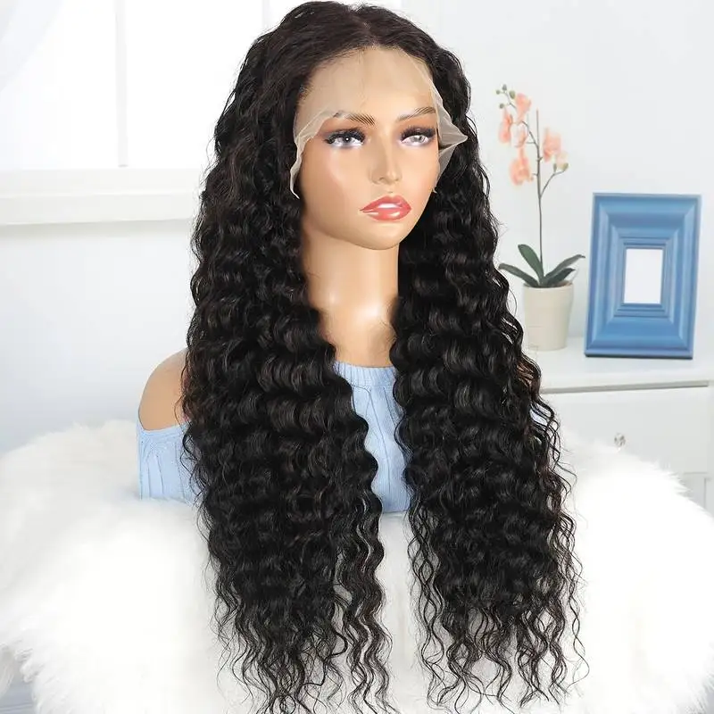 Wholesale Hand Tied Long Natural Body Wave Ombre Colored with Middle Part Fiber Invisible 13x4 Lace Frontal Wig For Black Women