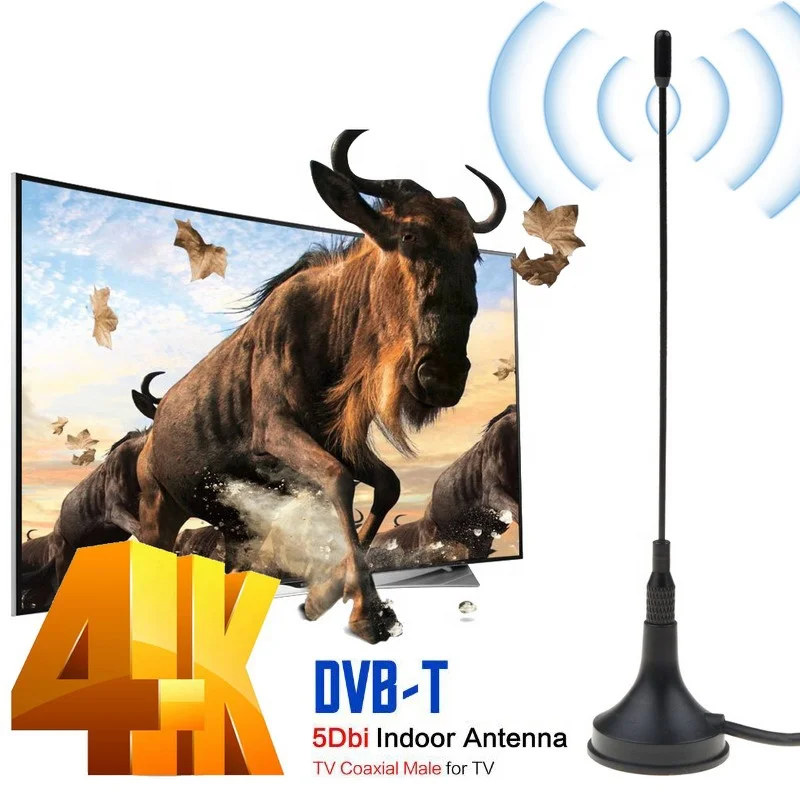 Увеличивает уровень цифрового/аналогового сигнала и качество Мини HDTV антенна DVB-T Freeview 5dBi цифровая