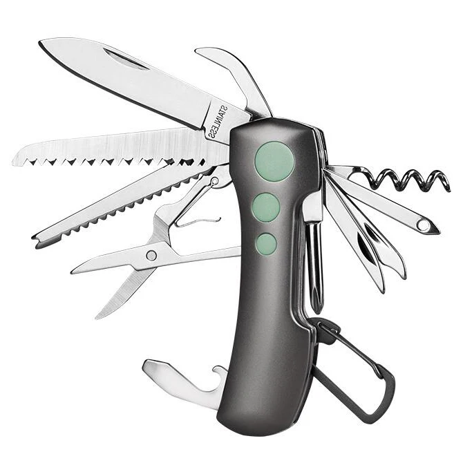 Customize LOGO High Quality Stainless Steel Multi pocket knife 15 Functions in 1 Precision Knife