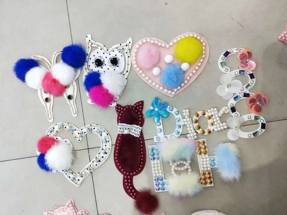 Chinese Supplier Sew On 100% Cotton Large Decorative Pearls Embroidered Lace Patches