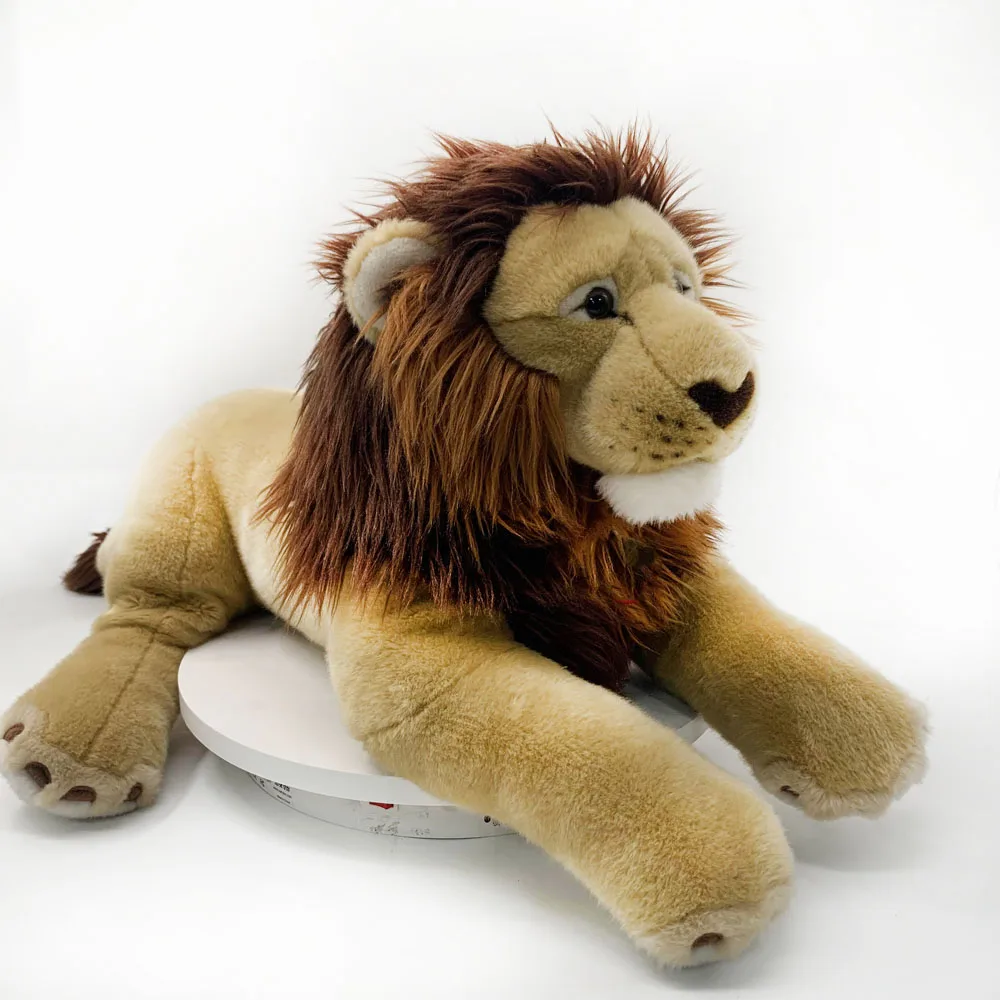 Lifelike Wild Soft Toys Large Stuffed Animal Sitting Vivid Plush Lion Baby Toys