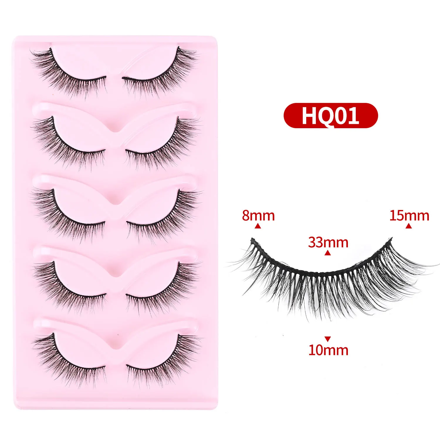 Custom Natural Full Strip Lashes 5D Faux Mink Eyelashes Fluffy False Cotton Band Soft Eyelashes