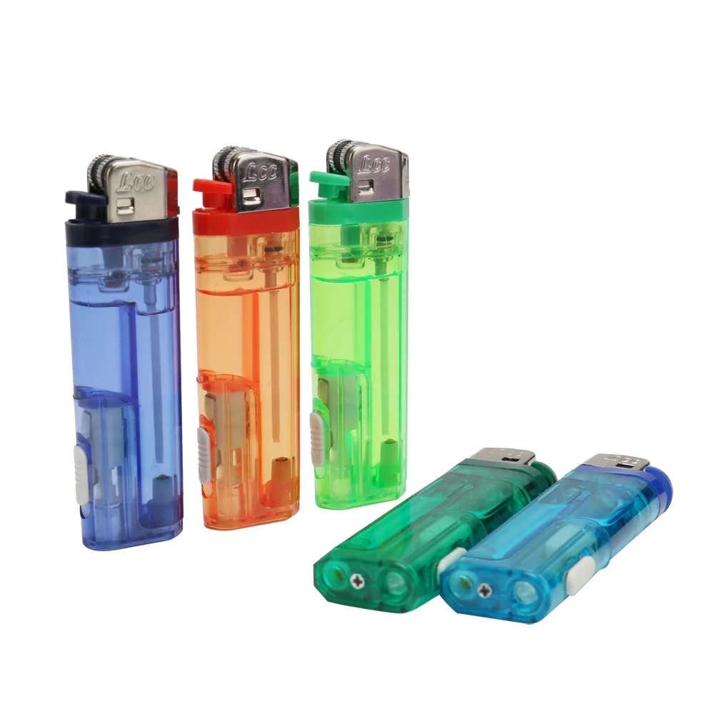 Custom Portable Led Lighters long lasting cigarette Lighters wholesale Filling gas flint lighter
