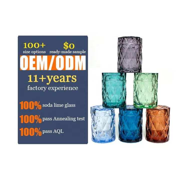 LANGXU luxury turquoise dark bule customized valentine Christmas scented wax glass candles jars with glass lid with high quality