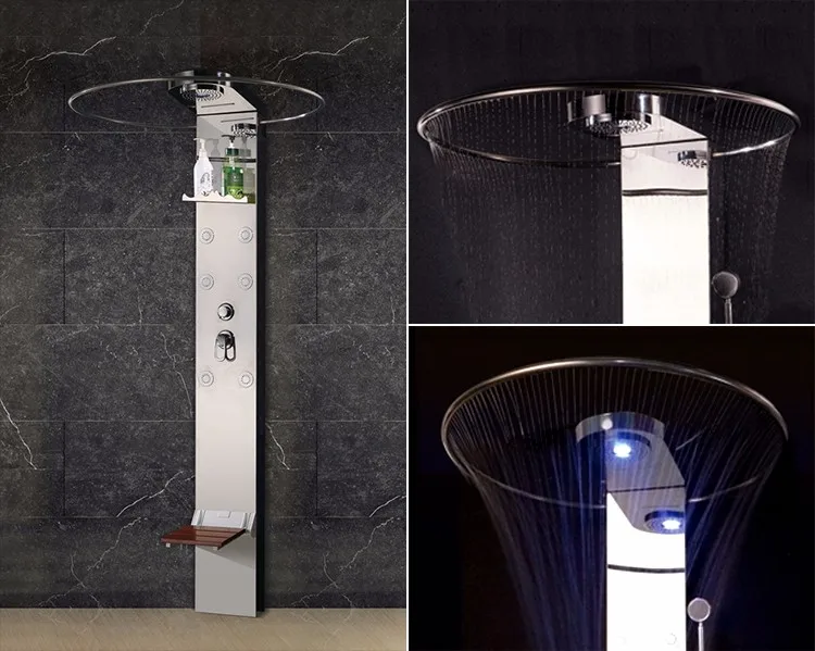 high Precision high load thermo square faucet shower column bathroom shower panel