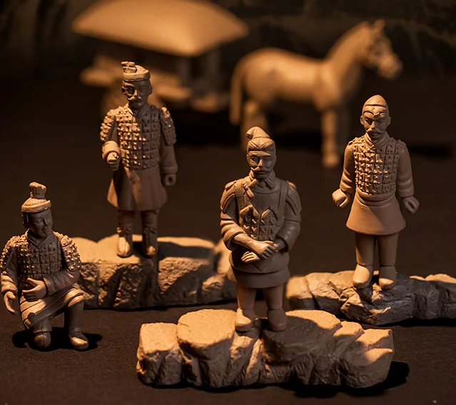 kid gift educational art and craft qin dynasty statue bronze terra cotta warriors toys for museum decorations tourist souvenirs