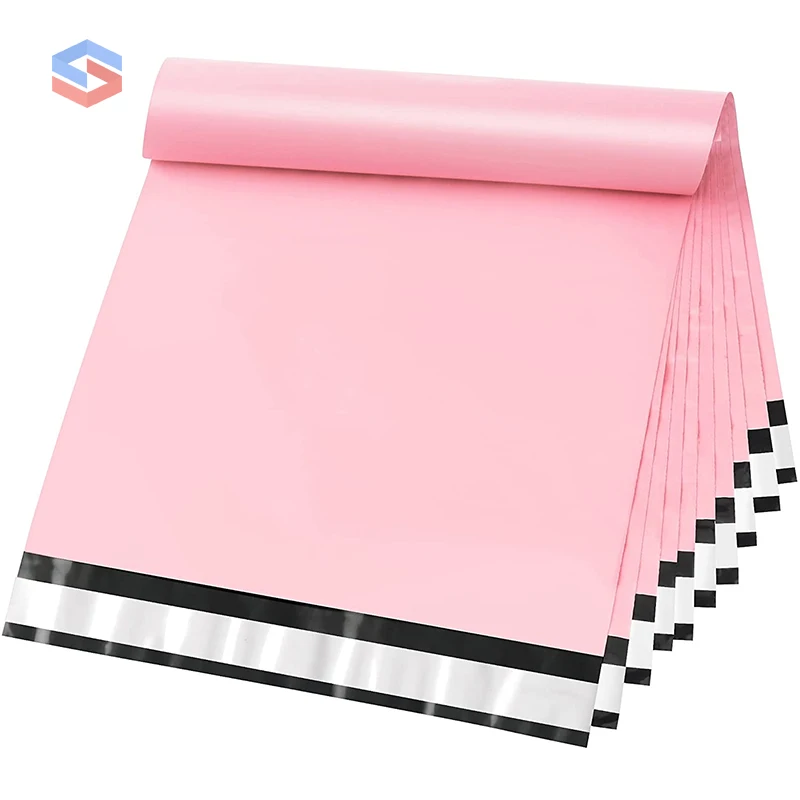 Custom pink printed logo environmental friendly delivery bag courier envelope poly mailer for shipping clothing