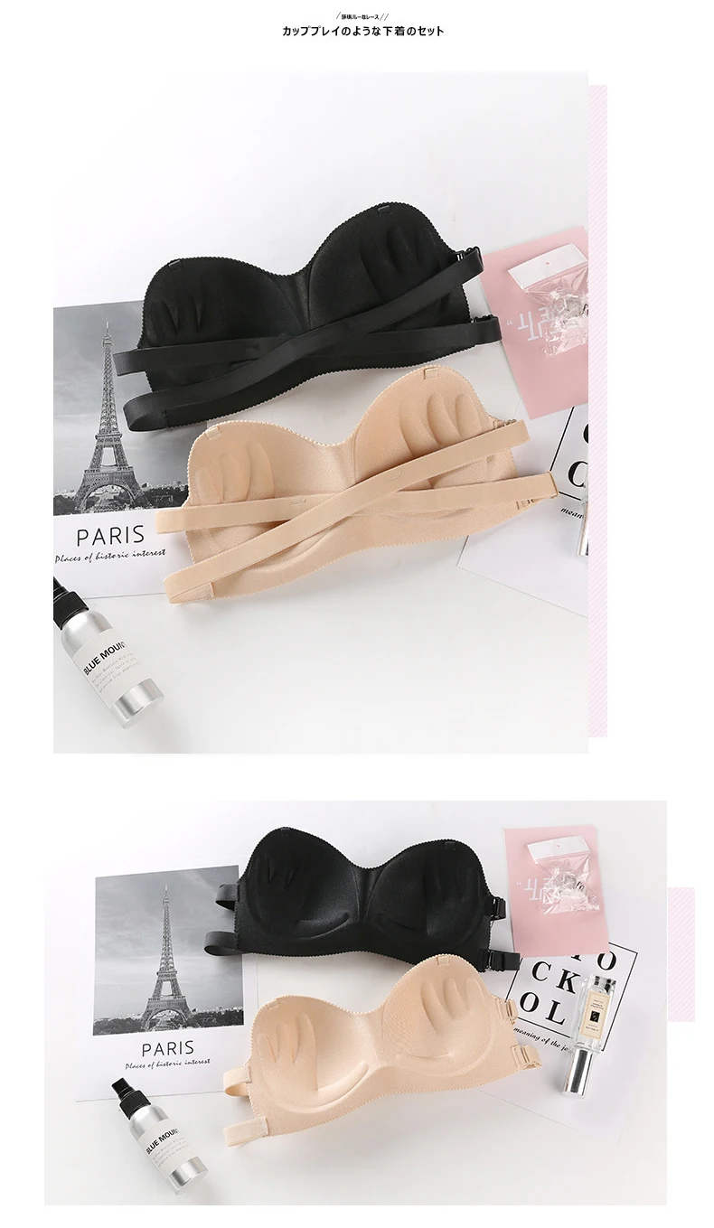 Factory wholesale quality sweet tube top closed gathered bra sexy goddess strapless seamless bra