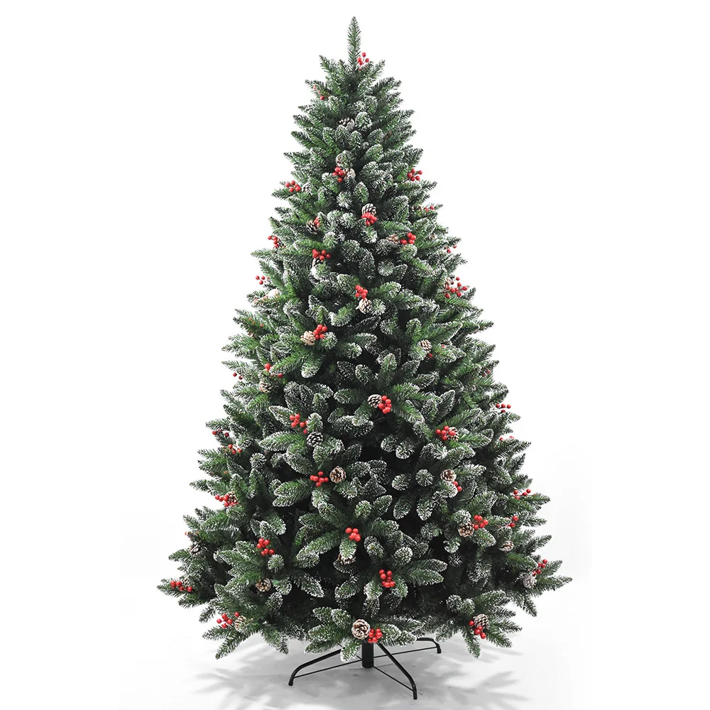 Unlit Green Spruce Artificial Christmas Tree With Pe&pvc Branch Tips,Full Hinged Xmas Tree With Foldable Metal Base