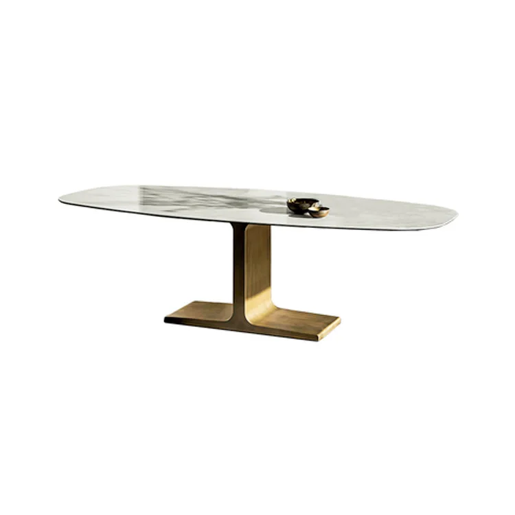 Top Quality Commercial Steel Dinning Table Restaurant Tables Luxury Modern Stainless steel Metal Leg Dining Tables