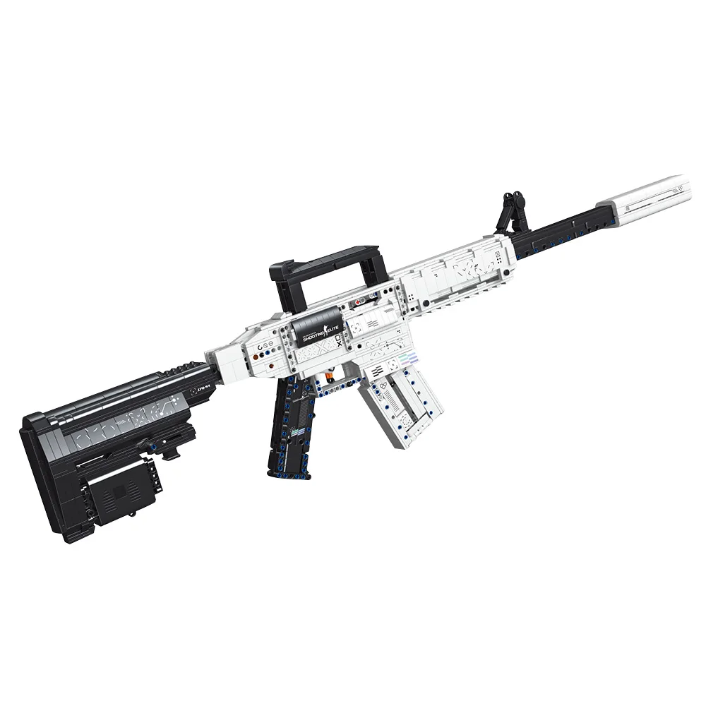 1988PCS M4A1 Shooting Electric Repeating Block Gun Bullet Military Building Blocks Ww2 Assembly Gun Toys Model For Children