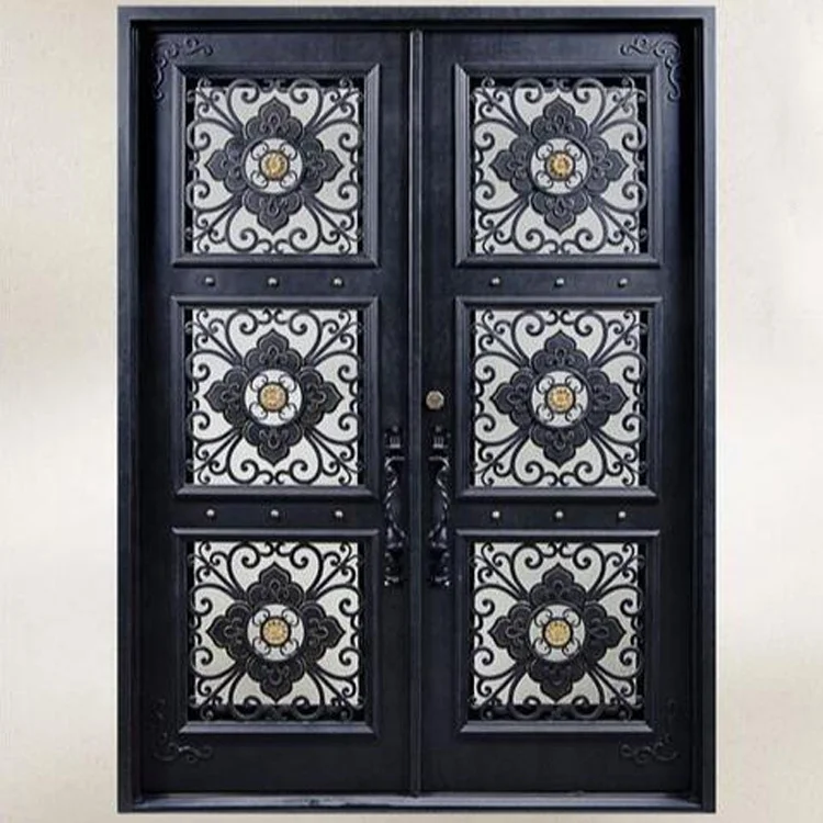 Outdoor Double front door designs wrought iron door  designs entry iron door