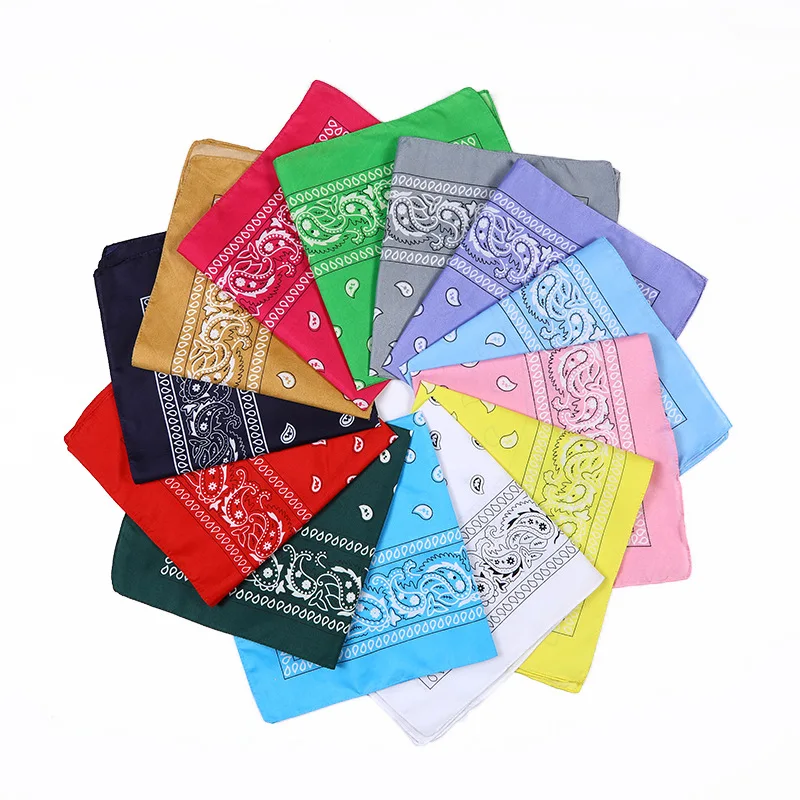 Popular Cotton Blend Hip-hop Paisley Printed Bandanas For Male Female Head Scarf