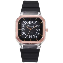 8121 Drop shipping 1pcs Square Watches Women Fashion Casual silicone strap watch Montre femme