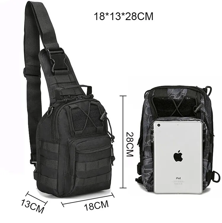 Camping Hiking Outdoor Crossbody Bag Polyester Chest Bag Single Shoulder Men Tactical Sling Bag