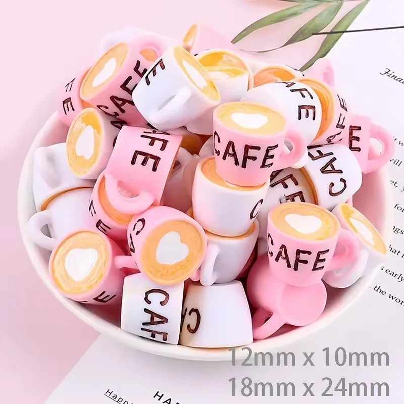 Цветные 3D миниатюрные подвески из смолы для кофейных чашек искусственный стиль ювелирная модель сувенир