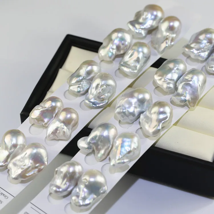 20-30mm undrilled half drilled hole natural real fresh water freshwater large big size fireball nucleated loose baroque pearls