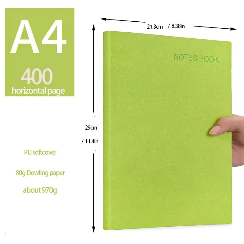 Super Thick a4 notebook 400 pages Business Notebook Creative Waterproof Leather Office student Diary Notepad Stationery