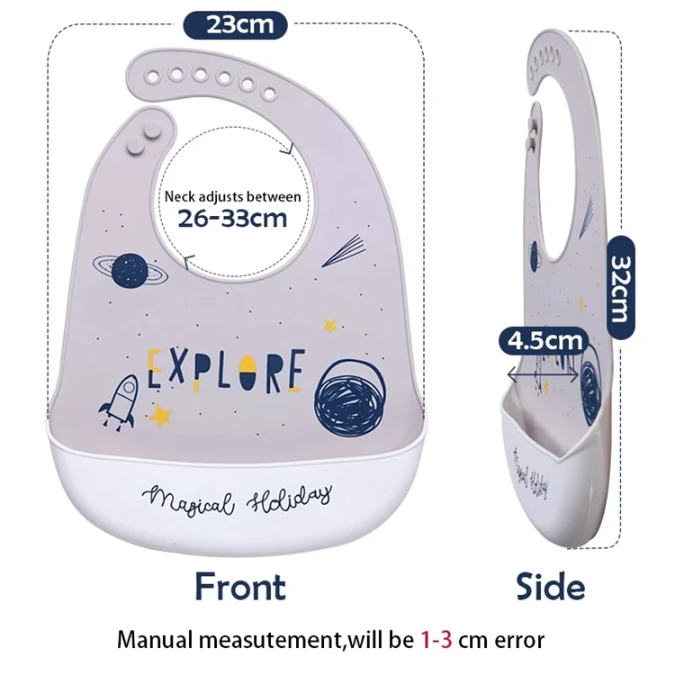 Amazon Baby Bibs Feeding Saliva Towel Cartoon Silicone Aprons Adjustable Bib Newborn Baby Stuff Bandana Baby Bibs