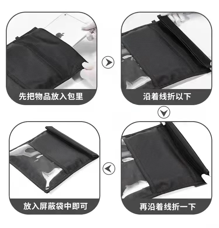 Custom Anti Radiation Cell Phone GSM Signal Blocker Jammer Car Key Signal Shielding Bag RFID Signal Blocking Bag For iPad Mini