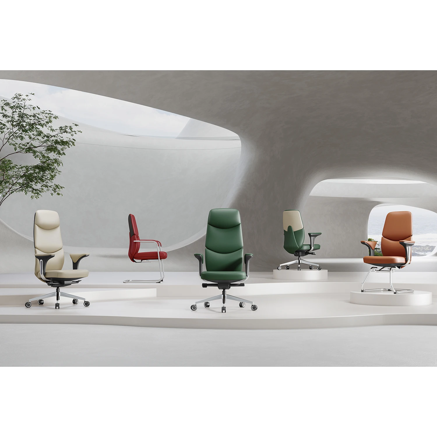 Genuine Leather Director Chair CEO Office Revolving Luxury Big boss Executive Meeting Furniture