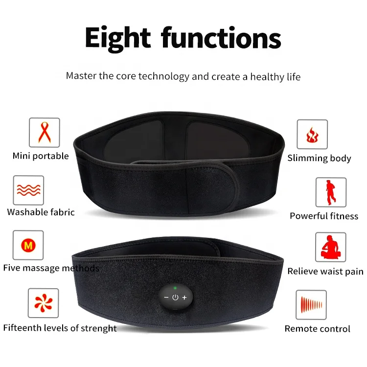 Wholesale Newest EMS Electric Muscle Stimulation Machine Unit Vibrating Electric Slimming Waist Massage Belt For Man And Woman.