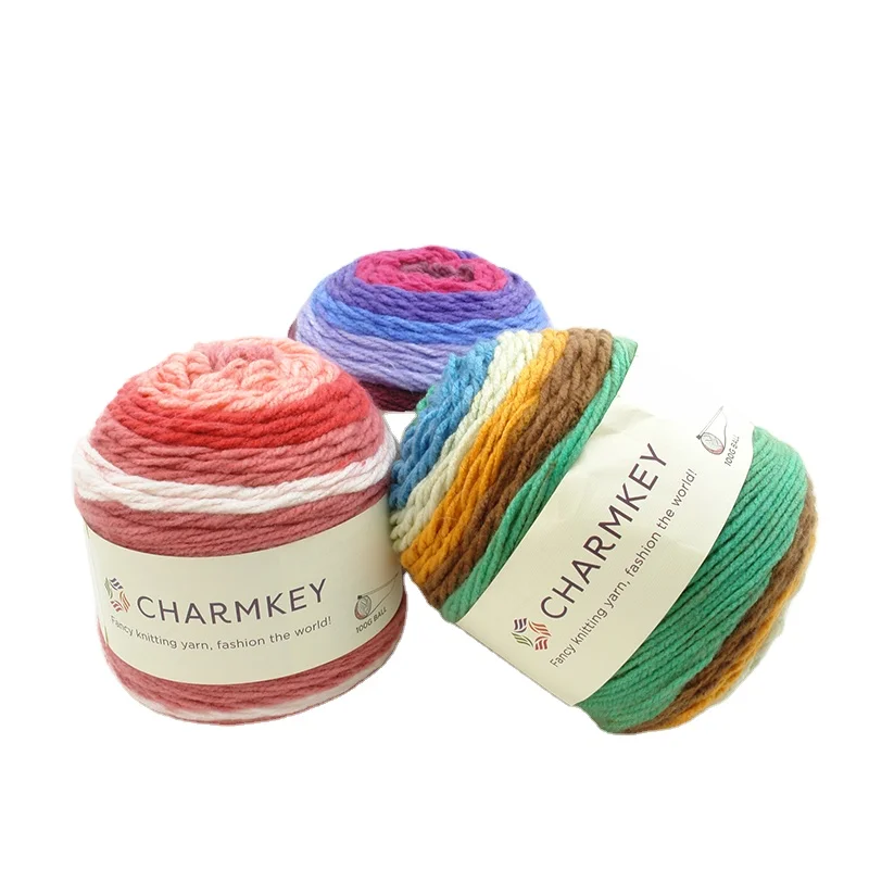 Charmkey необычная меланжевая пряжа 80% акрил 20% шерстяная для