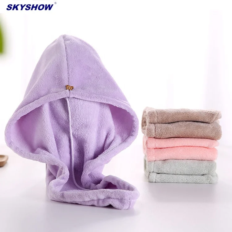 Super absorbent hair wrap towel fast drying red microfibre hair dryer towel