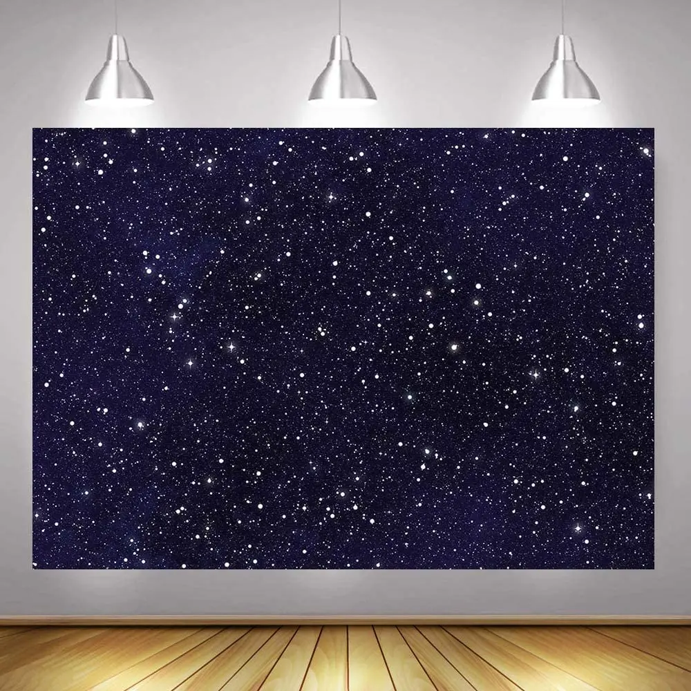 Night stars background cosmic space theme starry photography background galaxy stars children boy 1st birthday party photo