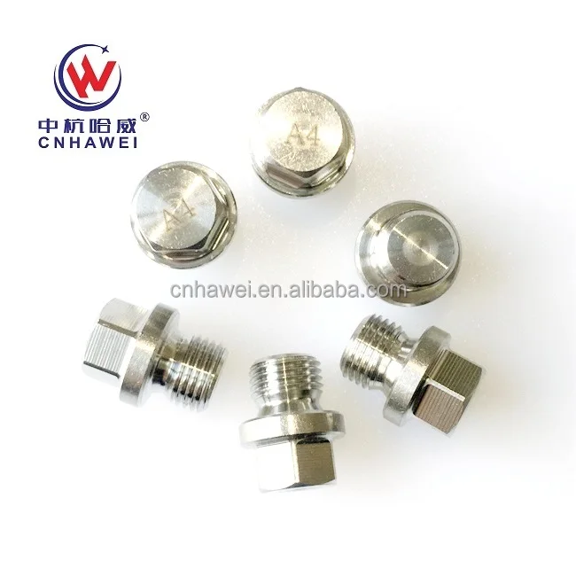 904L Stainless steel Hexagon head with collar screw plugs with cylindrical thread DIN 910
