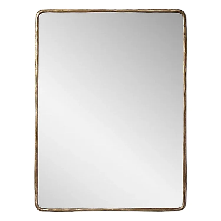 Explosion-proof Big Hand Forged Wall Mirrors Full Length Bedroom Metal-framed Floor Stand Gold Mirror