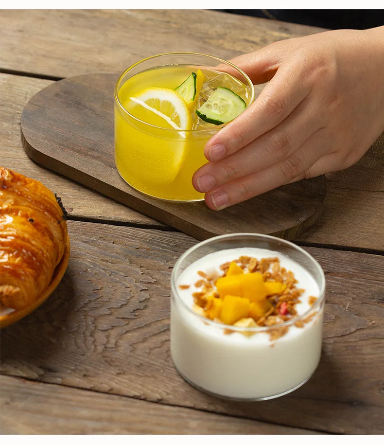 High Temperature Pudding Glass Ice Cream Yogurt  Milk Coffee Cup Oven Delicate Baking Mold Dessert Glass Cup
