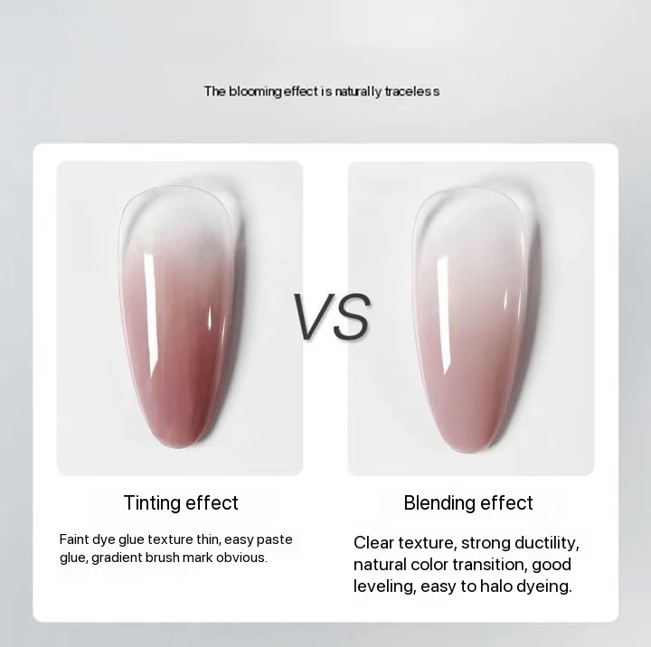 Nail art special ice through toner, transparent light therapy nail polish glue, smudge sequin blender mixing gel