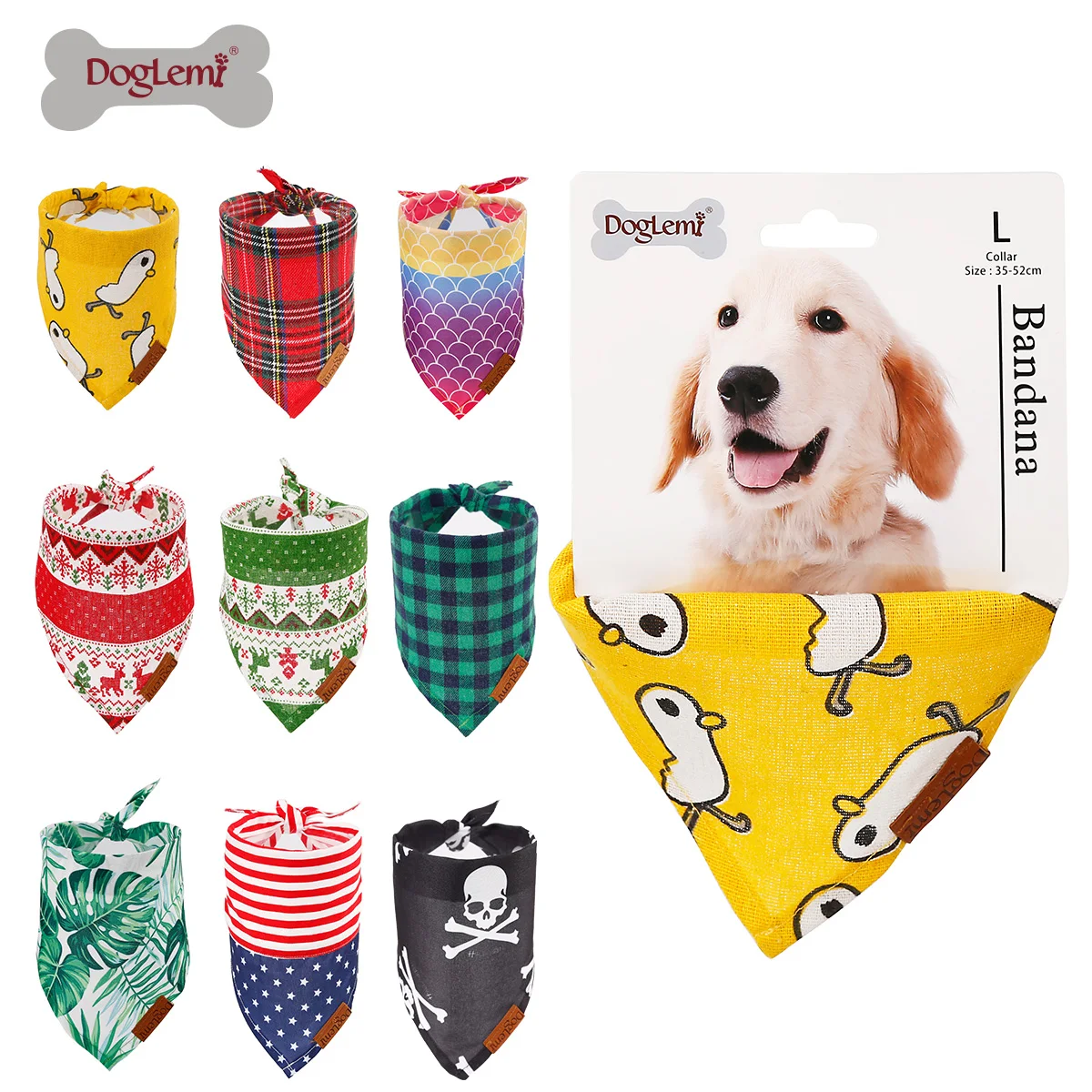 Wholesale light breathable fashion pattern simple soft luxury dog scarf bandana