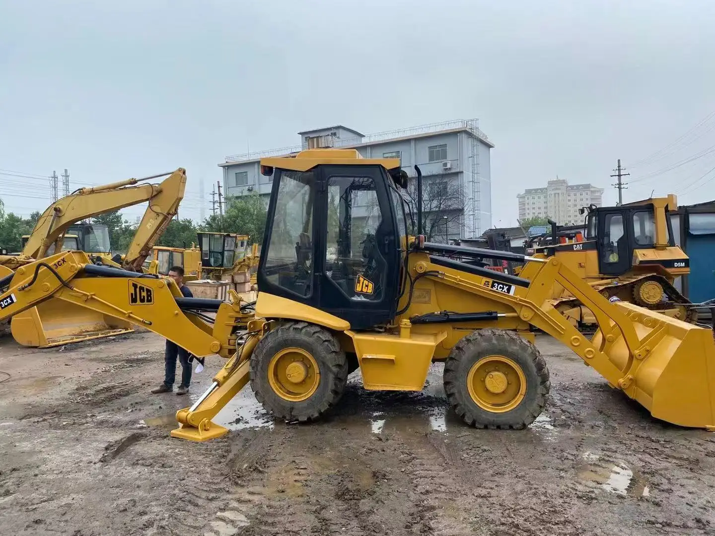 Подержанный JCB 3cx строительный станок 3CX 4CX CAT 416E 420F 430F трактор экскаватор-погрузчик для