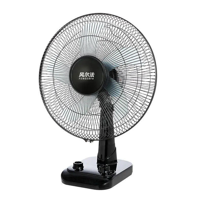 Black 12 16 desk electric fan with fixed shaking head and silent circulating fan horn fly repellant fan