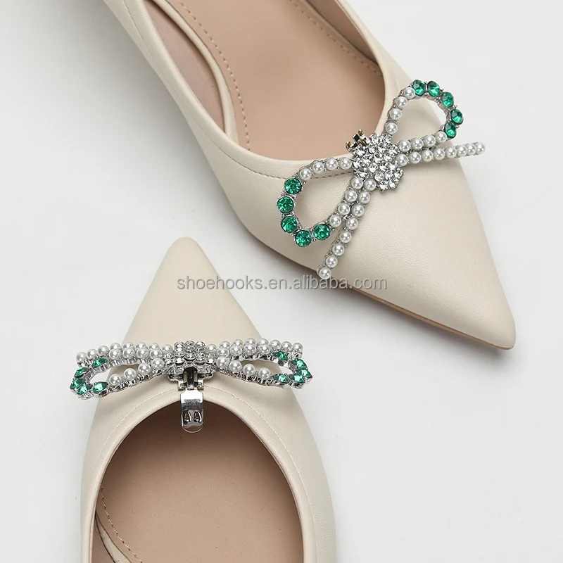 2024 New Style Pearl Metal Shoe Buckle For Women High Heels Sandal Upper Decor Removable Shoe brooch Clip Accessorie