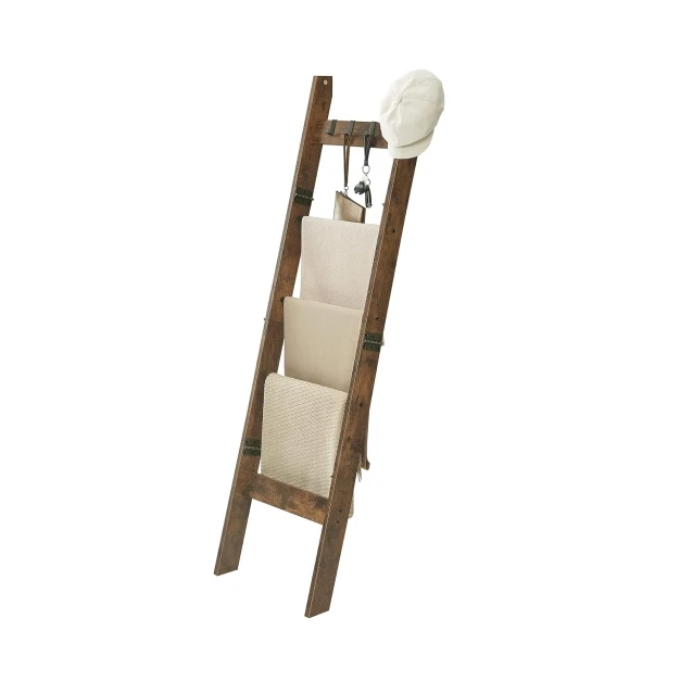 High Quality Simple Rustic Decorative Blanket Ladder Rack Home Furniture Wood Ladder Shelf Blanket Ladder For Bathroom