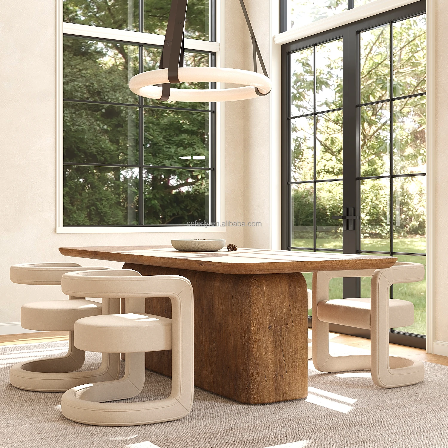 New Arrival Luxury Furniture Dining Tables Rectangular Dining Table Set Wood Oak Solid Wooden Table