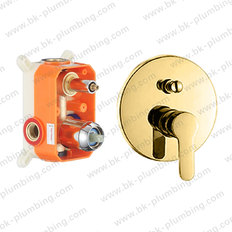 Brass Robinet Switch Wall Mounted Concealed Bathroom Mixers Knurled Faucet Bath Shower Mixer Valves With Diverter