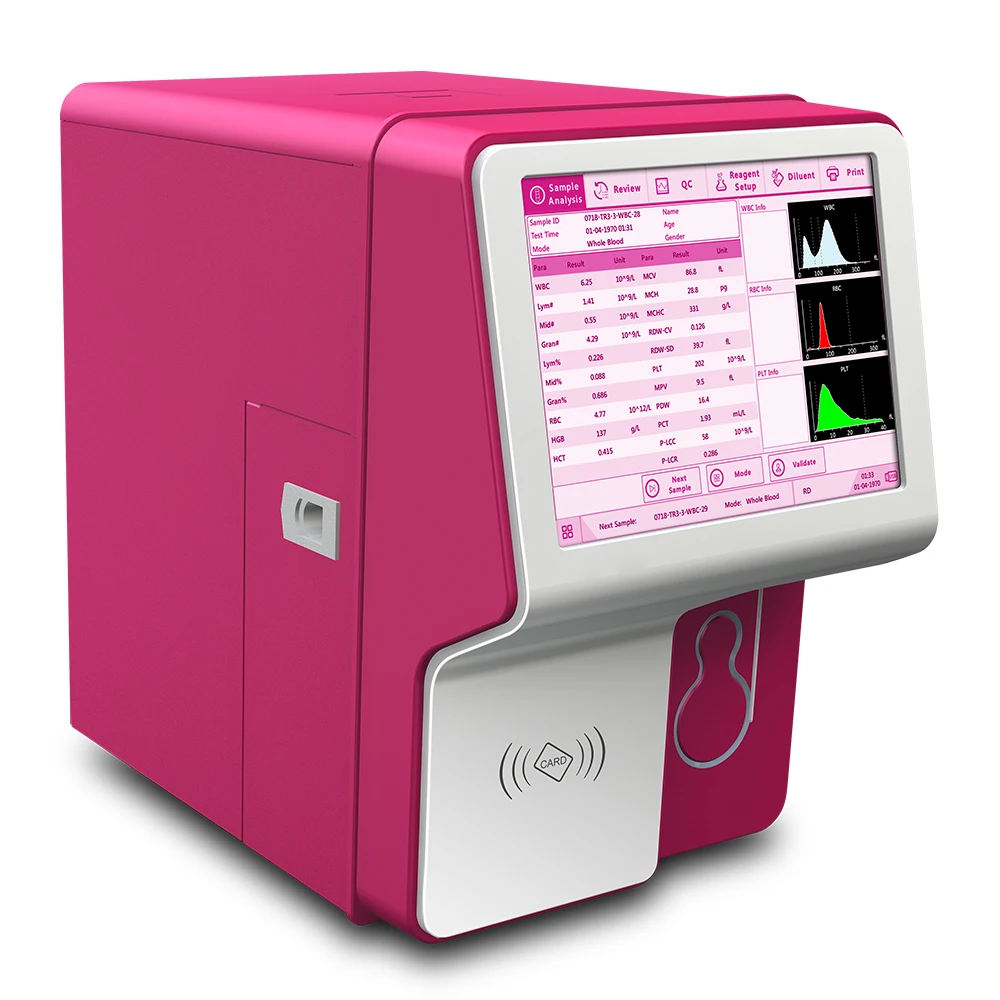 3 part hematology analyzer Veterinary Hemanalysis, CBC Auto automatic bio hemogram Hematology Analyzer