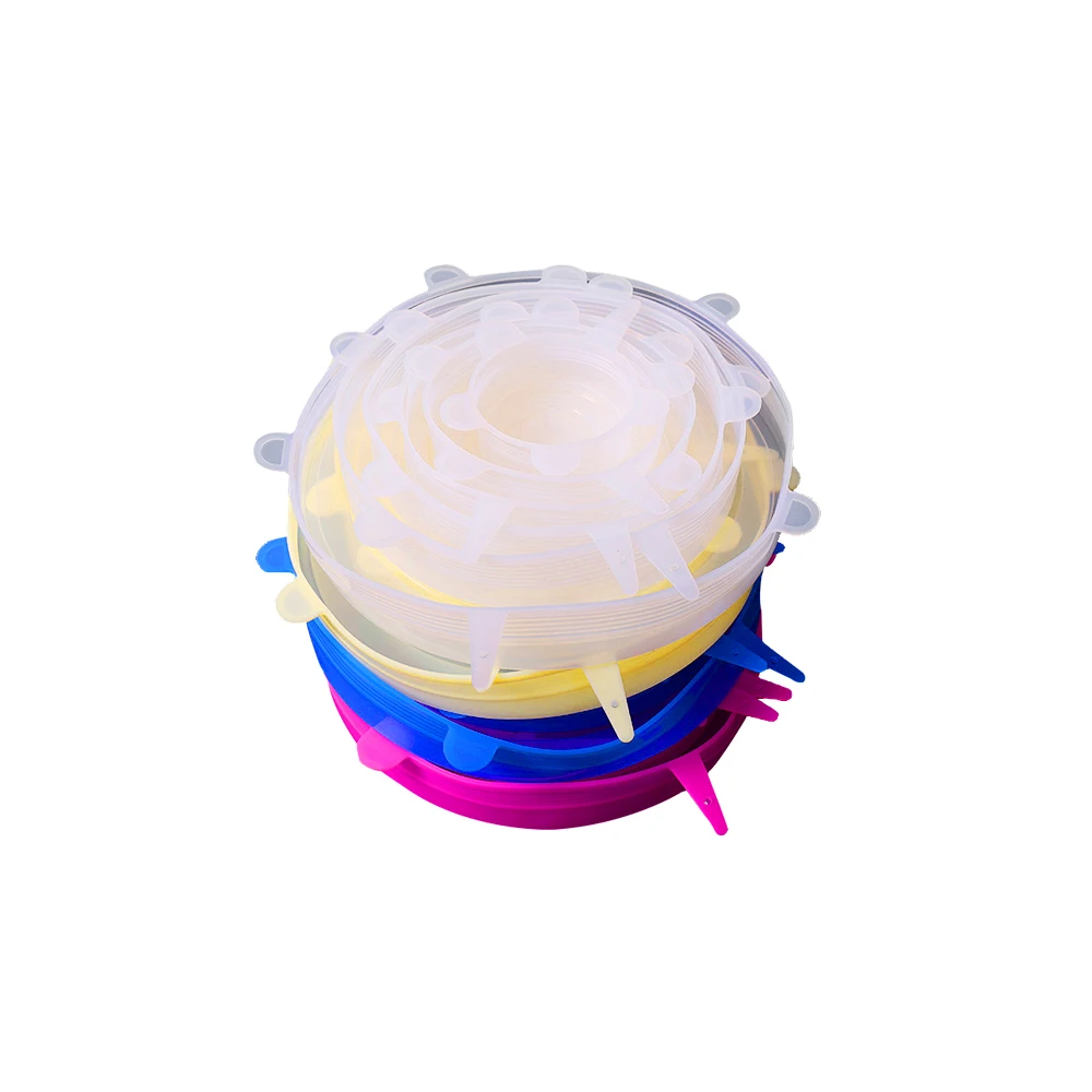 Hot Selling High QualitySuitable for bowls/plates/fruit plates available can be re-used Stretch Silicone Lids