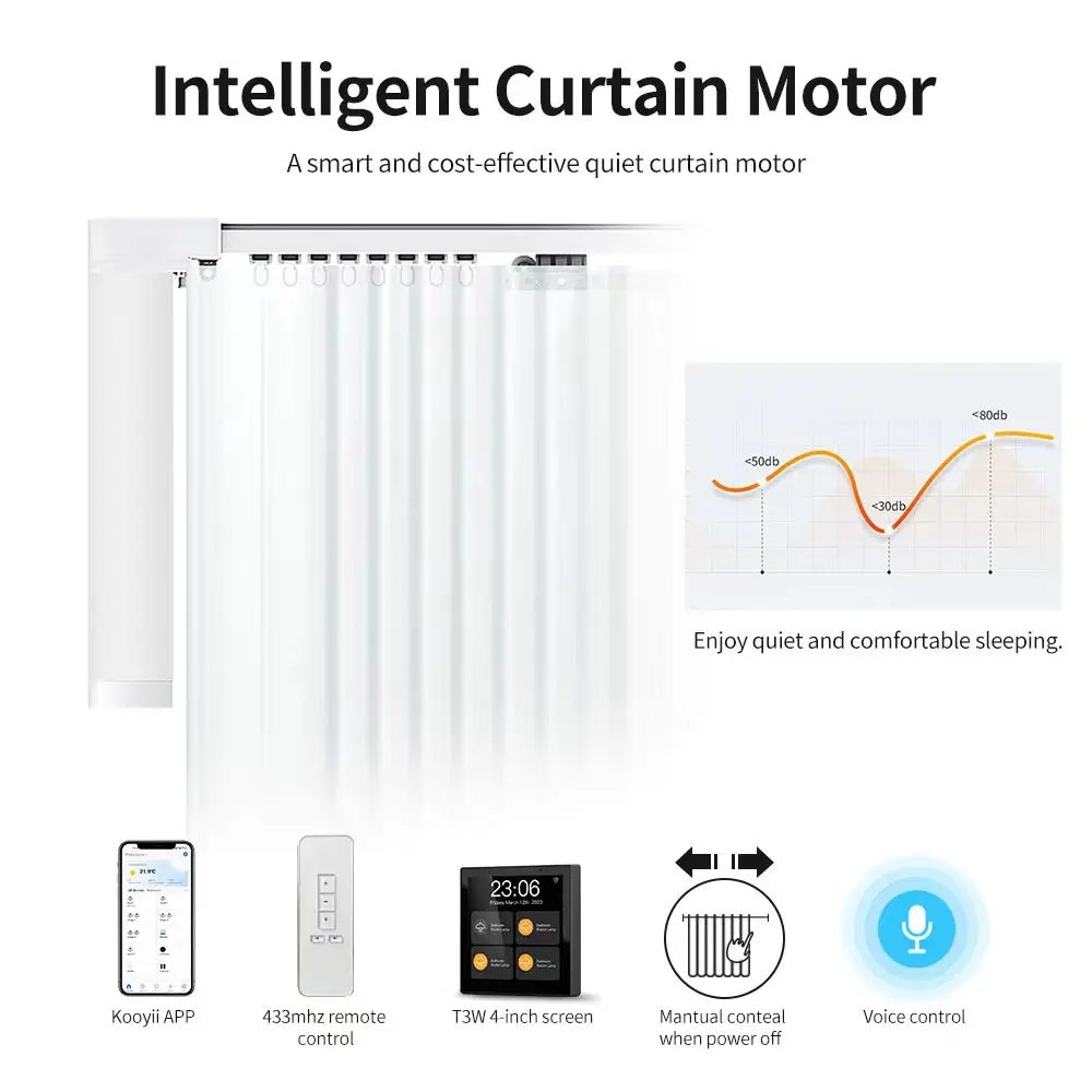 Fashion control motor Super quiet motor curtain For hotels a full set of