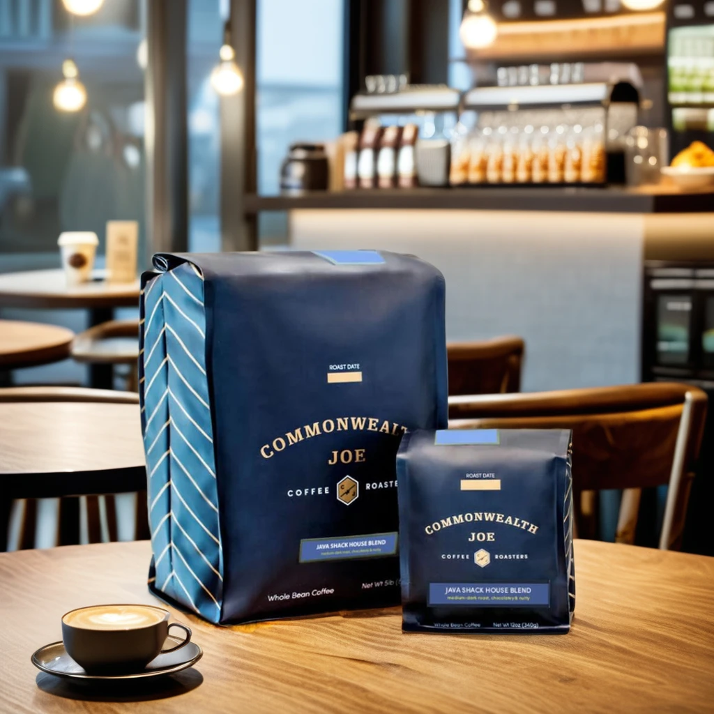 AT PACK Low MOQ UV Printing 12 oz Coffee Bags With Valve And Zipper Tin Tie Coffee Packages Flat Coffee Beans Packaging Bags