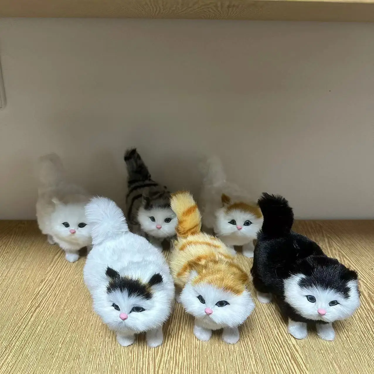Simulation Cat Animal Ornaments Wedding Gift Creative Home Living Room Ornaments Cat Plush Toy 2024